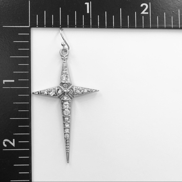 🌼 Cross Dangle Earrings - Cross Earrings - Picture 2 of 3